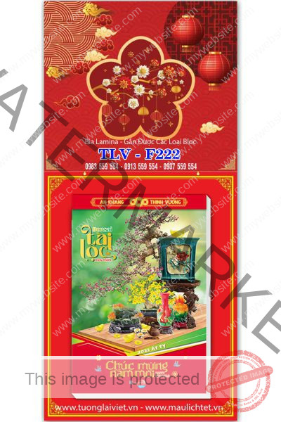 Lịch bloc laminate Bảng Bìa Vuông