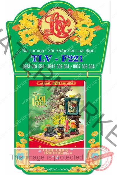 Lịch bloc laminate Bảng Bìa Xanh Lá