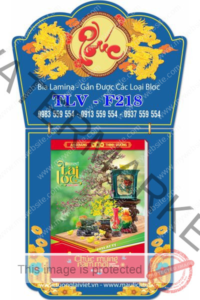 Lịch bloc laminate Bìa Màu Xanh