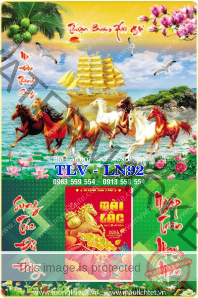 Lịch gỗ laminate Khai Xuân Đại Cát