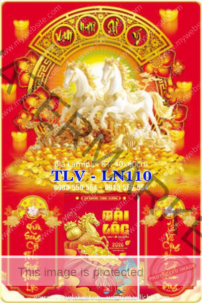 Lịch gỗ laminate Lộc Khai Xuân