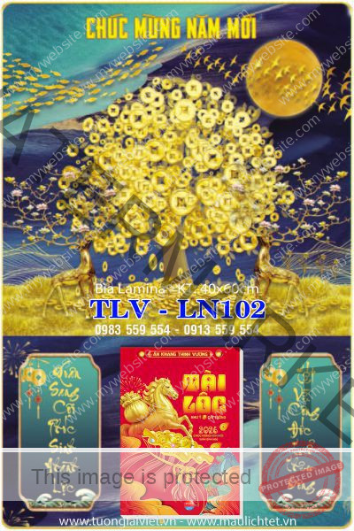 Lịch gỗ laminate Lộc Kim Tiền