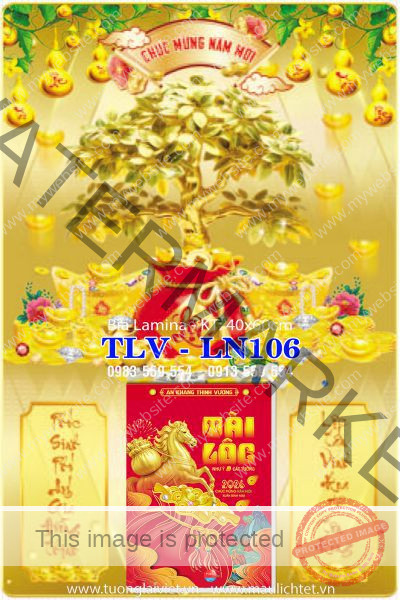 Lịch gỗ laminate Túi Vàng Tài Lộc